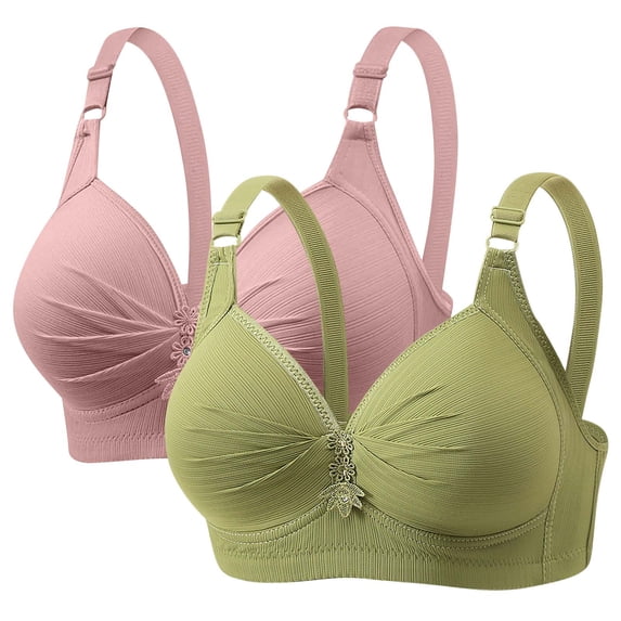 Wensltd Womens Bras 2PC Vintage Style Breathable Comfortable Fit Elegant Evening Adjustable Support Bras