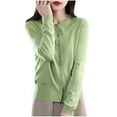 thumbnail image 1 of Wensltd Womens Cardigan Sweaters Lightweight Solid Color Crew Neck Long Sleeve Fall Fashion Outfits, 1 of 4