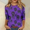 thumbnail image 1 of Wensltd Womens Casual Halloween 3/4 Sleeve Crew Neck Tee Shirts Leopard Pumpkin Shirts Fall Tops, 1 of 5