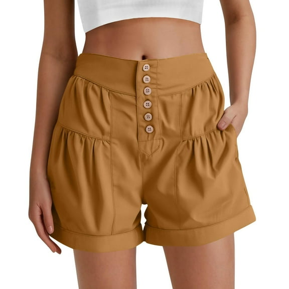 Wensltd Womens Casual Ruffle Denim Shorts Wide Leg Summer Jean Shorts with Pockets