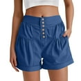 thumbnail image 1 of Wensltd Womens Casual Ruffle Denim Shorts Wide Leg Summer Jean Shorts with Pockets, 1 of 7