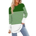 thumbnail image 1 of Wensltd Womens Color Block Round Neck Long Sleeve Pullover Top Casual Comfortable Shirt for Everyday Gray, 1 of 5