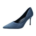 thumbnail image 1 of Wensltd Womens Elegant Heel Shoes for Evening Party Work Fashion Pointed High Heels Blue, 1 of 9
