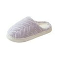 thumbnail image 1 of Wensltd Womens Flat House Slippers Warm Memory Foam Comfy Winter Indoor House Slippers Purple, 1 of 4