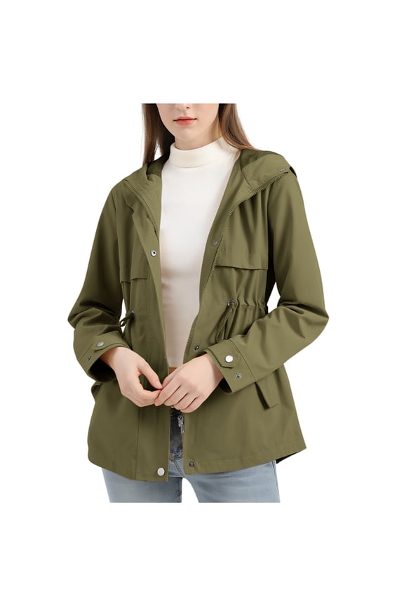 Womens Hooded Jacket Lightweight Outdoor Travel Hiking Jackets Zip Up Windbreaker