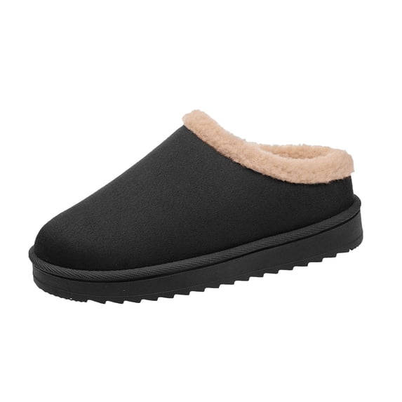 Wensltd Womens House Slippers Wide Width Warm Memory Foam Comfy Winter Indoor House Slippers Black