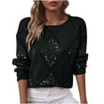thumbnail image 1 of Wensltd Womens Knit Sweater Casual Crewneck Solid Color Warm Pullover Tops for Fall, 1 of 9