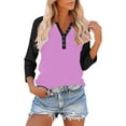 thumbnail image 1 of Wensltd Womens Loose Top Button 3/4 Sleeve Raglan T-shirt, 1 of 9