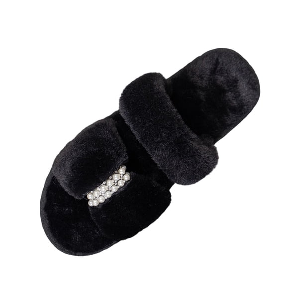 Wensltd Womens Memory Foam Winter Slippers Indoor Flat Home Slippers Open Toe House Shoes