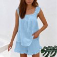 thumbnail image 1 of Wensltd Womens Summer Outfits Square Neck Fashion Versatile Ruffle Tops, 1 of 6