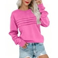 thumbnail image 1 of Wensltd Womens Sweatshirts No Hood Solid Color Crew Neck Casual Long Sleeve Pullover Tops, 1 of 5