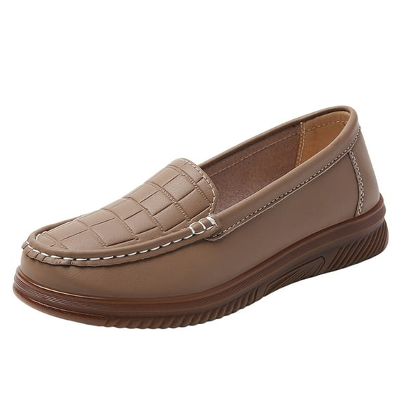 Wensltd Work Shoes for Women Wide Width Comfortable Lightweight Slip on Mid Heel Walking Shoes