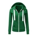 thumbnail image 1 of Wensltd Zip Up Hoodie for Women Casual Long Sleeve Top with Pockets Loose Fit Athletic Style Jacket, 1 of 6