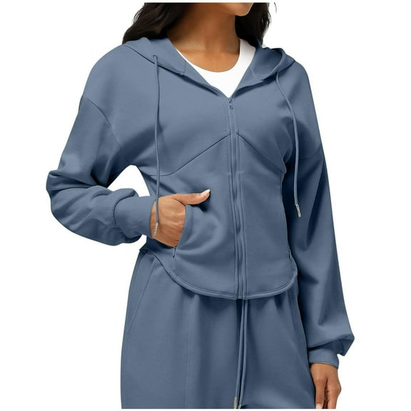 Wensltd Zip Up Hoodies for Women with Pockets Fashion Comfortable Slim Fit Sweatshirt