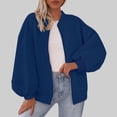 thumbnail image 1 of Wensltd Zipper Jackets for Women Double Pocket Long Sleeve Hoodless Stand-Up Collar Casual Outwear, 1 of 6
