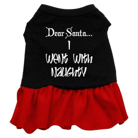 Christmas Pet Dog Cat Dress Screen Printed, "Dear Santa, I Went With Naughty"