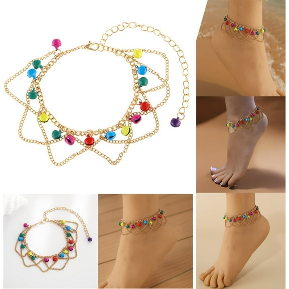 Wentin Anklet Clearance! Footwear Personalized Fashion Colored Bell Ankle Tassel Bell Women's Ankle