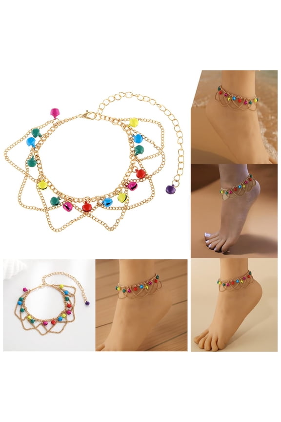 Wentin Anklet Clearance! Footwear Personalized Fashion Colored Bell Ankle Tassel Bell Women's Ankle