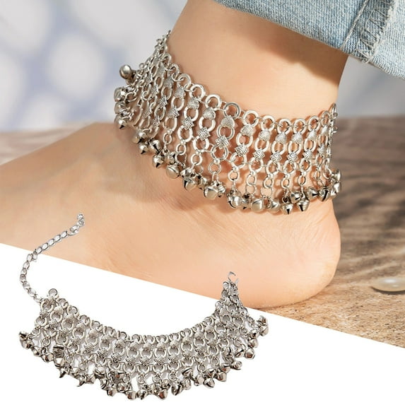Wentin Anklet Clearance! Retro Exaggerated Personality Small Bells Tassel Multi Layer Beach Anklet Foot Ornaments Female