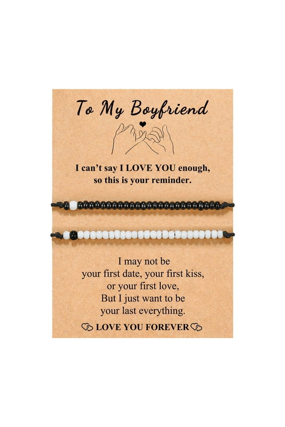 Wentin Bracelets Clearance! Pinky Promise Matching Bracelet For Couples Soulmate Man Distance Relationship Gifts For Women Men Him Her Cute Couple Gifts