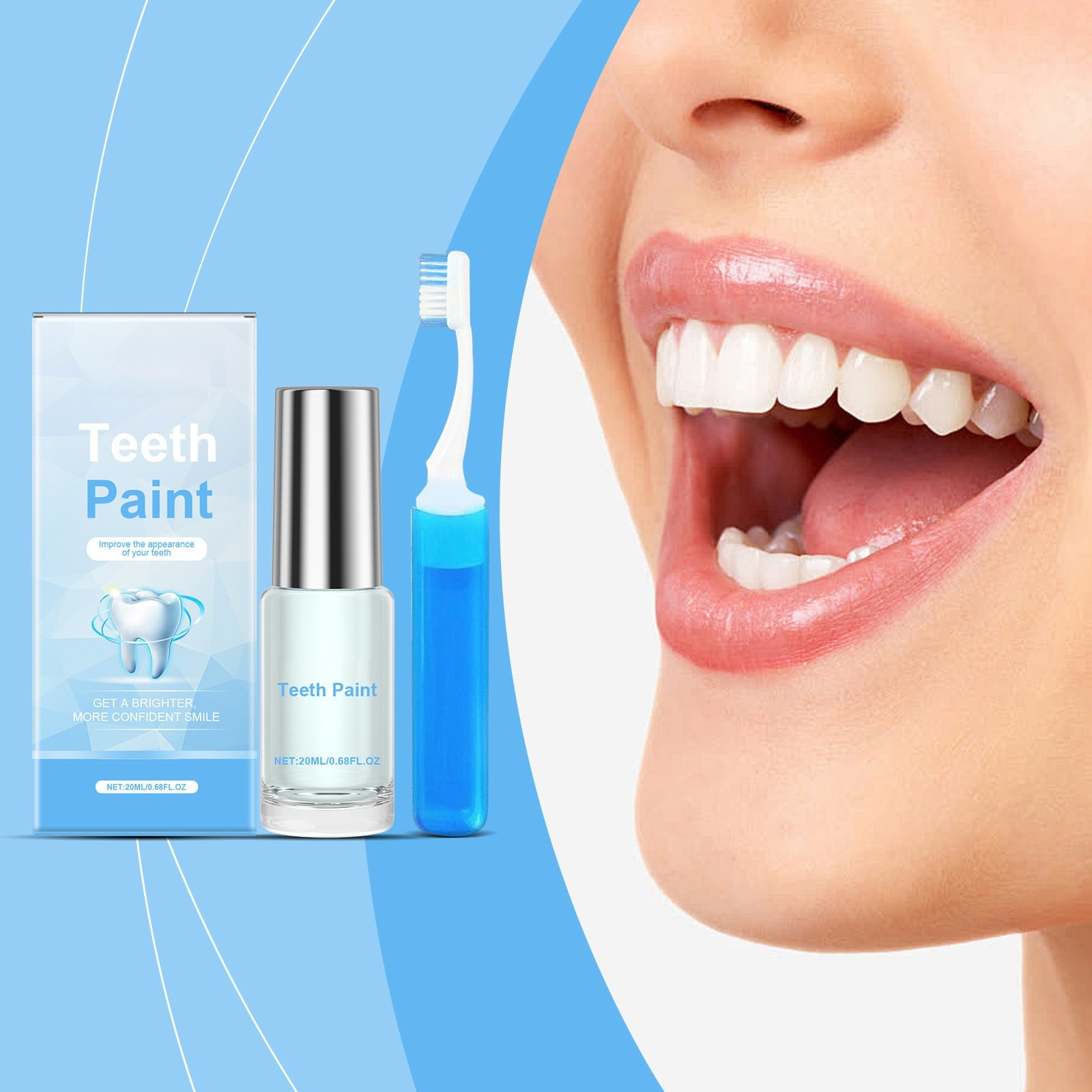 Wentin Celsky Paint, Smile Tooth Paint, Instant Teeth Whitening Pain, Simple & Portable White Gel Paint for Teeth, Easy & Fast Get Shiny Teeth, Regain Confident Smile (20ml, 1pc)