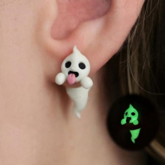 Wentin Cheap! Earrings Halloween Earrings Miniature Luminous Weird Pendant Earrings Party Jewelry Gifts Women's Gifts