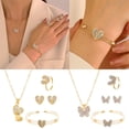 thumbnail image 1 of Wentin Jewelry Sets Clearance! Diamond Butterfly Love Jewelry Set For Women Teen Dainty Cubic Zircon Studs Trendy Statement Jewelry Gifts, 1 of 8