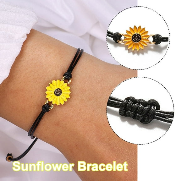 Wentin Reduced Bracelets Set Gift Sisters Sunflower Bracelets for Mother Relationship 2 for Bracelet Bracelets