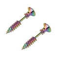 Wentin Reduced Earrings 2PCS Screw Piercing Earrings Punk Style