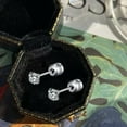 thumbnail image 1 of Wentin Reduced Earrings Lady Pack Of Titanium Screw Back Earrings For Sensitive Ears Titanium Steel Thin Cylinder Simple Diamond Encrusted Earrings, 1 of 6