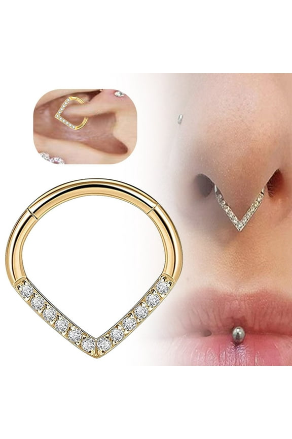 Wentin Reduced Earrings Surgical Septum Daith Tragus Cartilage Piercing Jewelry Teardrop Nose Hoop Cube Zircon Paved