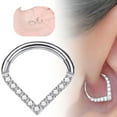 thumbnail image 1 of Wentin Reduced Earrings Surgical Septum Daith Tragus Cartilage Piercing Jewelry Teardrop Nose Hoop Cube Zircon Paved, 1 of 8