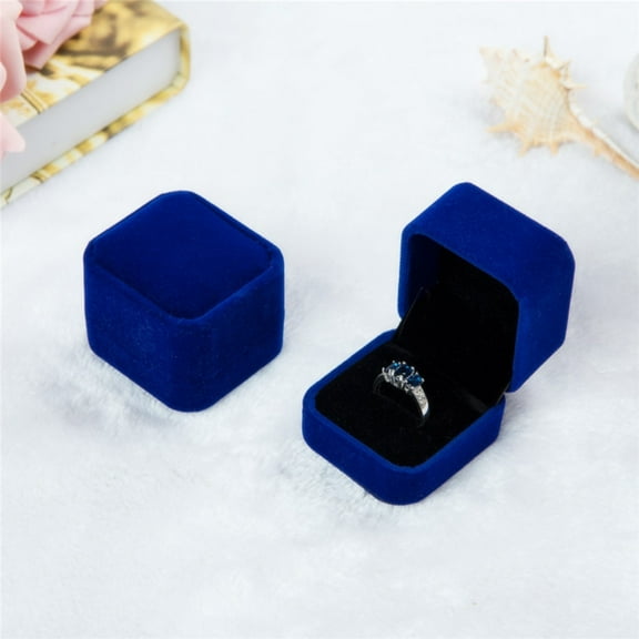 Wentin Reduced Jewelry box Engagement Ring Boxes Jewelry Ring Gift Square Lid Jewelry Earring Ring Display Storage Organizer Box Case Gift For Proposal Wedding Birthday Velvet Ring Box Assorted Color
