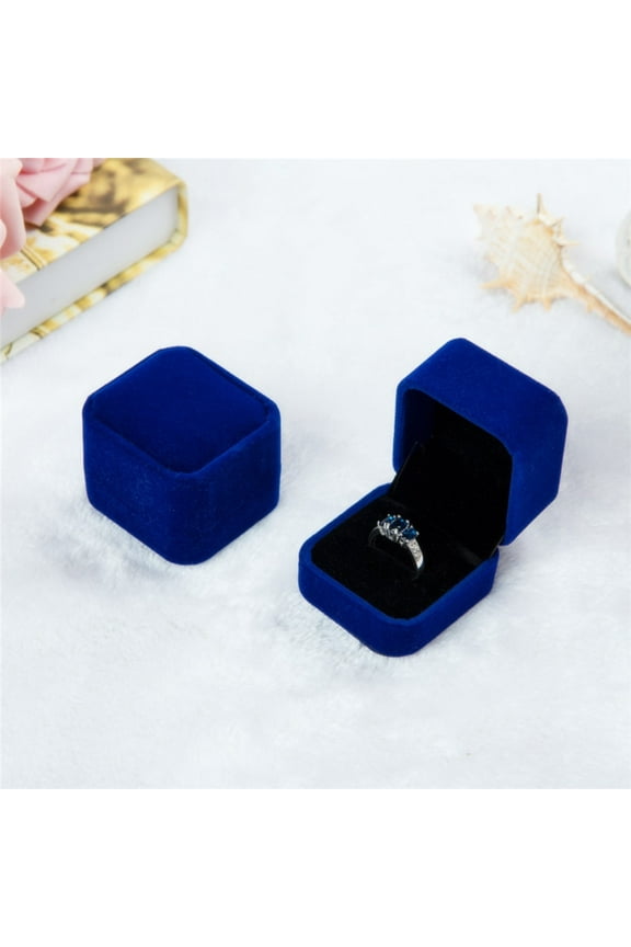 Wentin Reduced Jewelry box Engagement Ring Boxes Jewelry Ring Gift Square Lid Jewelry Earring Ring Display Storage Organizer Box Case Gift For Proposal Wedding Birthday Velvet Ring Box Assorted Color