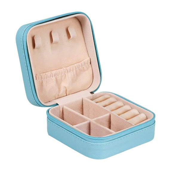 Wentin Reduced Jewelry box Mini Jewelry Travel Case PU Leather Travel Jewelry Organizer Box Small Portable Portable Jewellery Storage Holder For Womens Rings Earrings Necklaces Bracelets