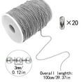 thumbnail image 1 of Wentin Reduced Jewelry materials Ball Bead Chain Stainless Steel 33ft/10m Beaded Dog Chain Necklace Chains For Jewelry Making DIY Crafts Silver Metal Small Bead Chain Roll With 20pcs, 1 of 2