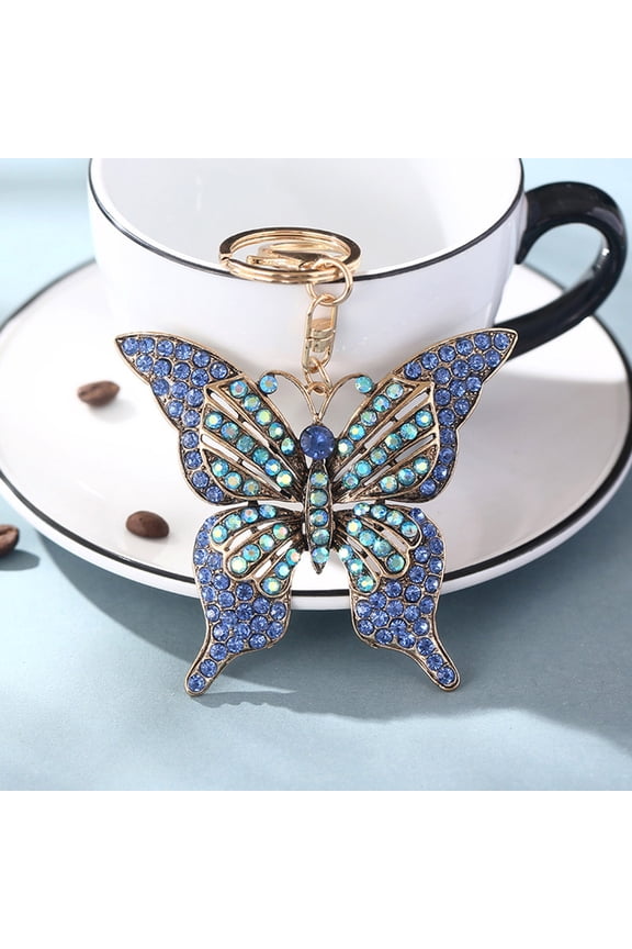 Wentin Reduced Keychains Butterfly Crystal Rhinestone Keychain For Women Girlfriend Gifts Valentine's Day Car Key Ring Handbag Gift Bag Key Chain Butterfly Pendant
