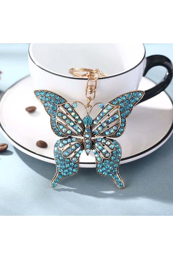 Wentin Reduced Keychains Butterfly Crystal Rhinestone Keychain For Women Girlfriend Gifts Valentine's Day Car Key Ring Handbag Gift Bag Key Chain Butterfly Pendant