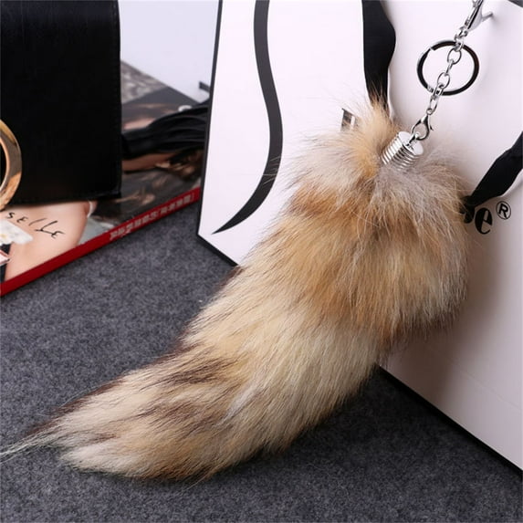 Wentin Reduced Keychains Cute Tail Keychain Pendant Women Key Ring Holder Pompoms Key Chains