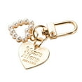 thumbnail image 1 of Wentin Reduced Keychains Pearl Shell Keychain Keyring Crystal Rhinestones Purse Pendant Handbag Charm, 1 of 3