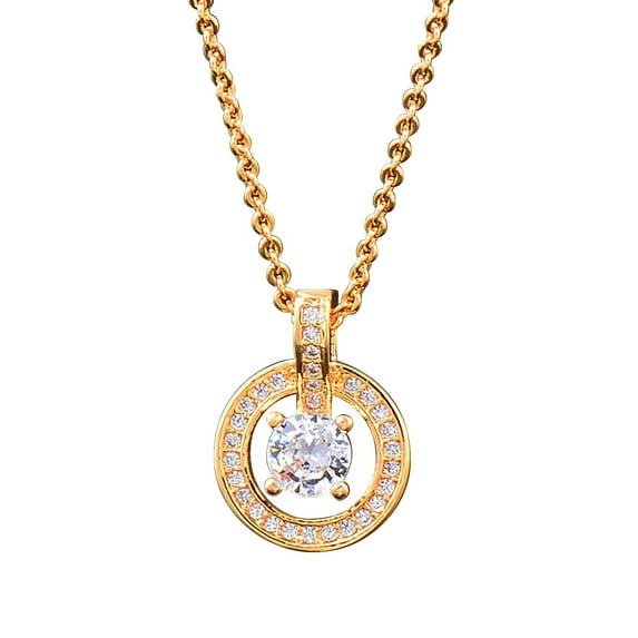 Wentin Reduced Necklaces & Pendants Diamond Necklace Women's Diamond Necklace Dazzling Round Diamond Pendant Diamond Pendant