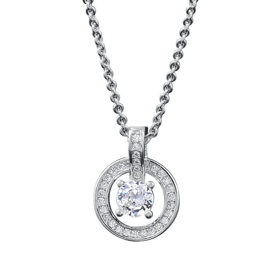 Wentin Reduced Necklaces & Pendants Diamond Necklace Women's Diamond Necklace Dazzling Round Diamond Pendant Diamond Pendant