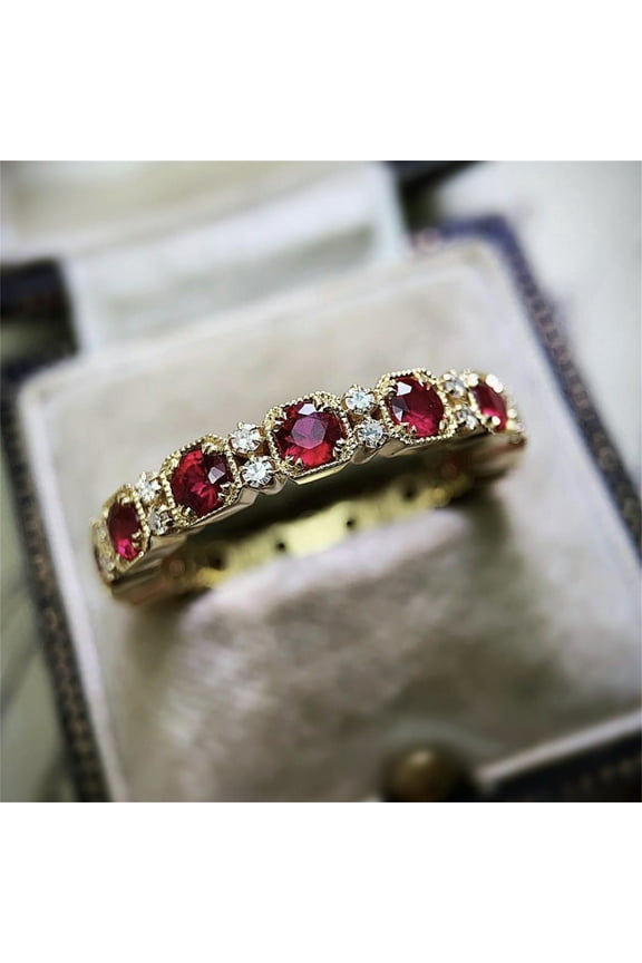 Wentin Reduced Rings Bright Zircon Ring Red Stone Jewelry Fashion Jewelry Engaged Ring For Women