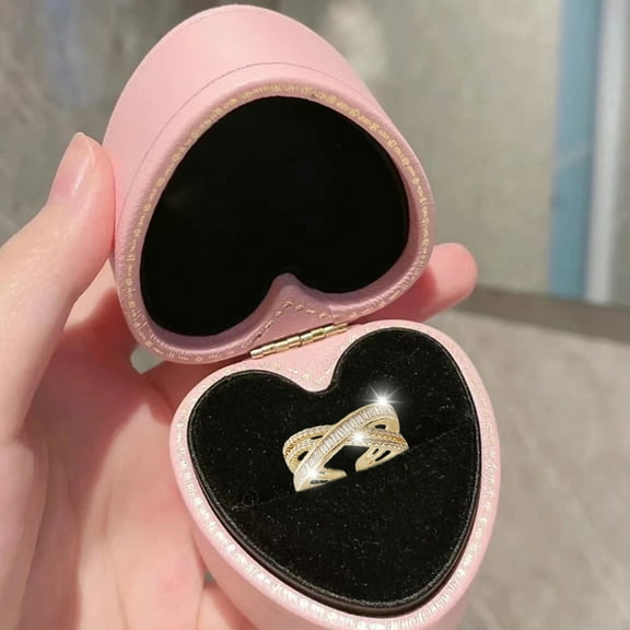 Wentin Reduced Rings Crossing Rhinestone Ring Adjustable Open Ring For Women Diamond Wedding Ring Engagement Rings