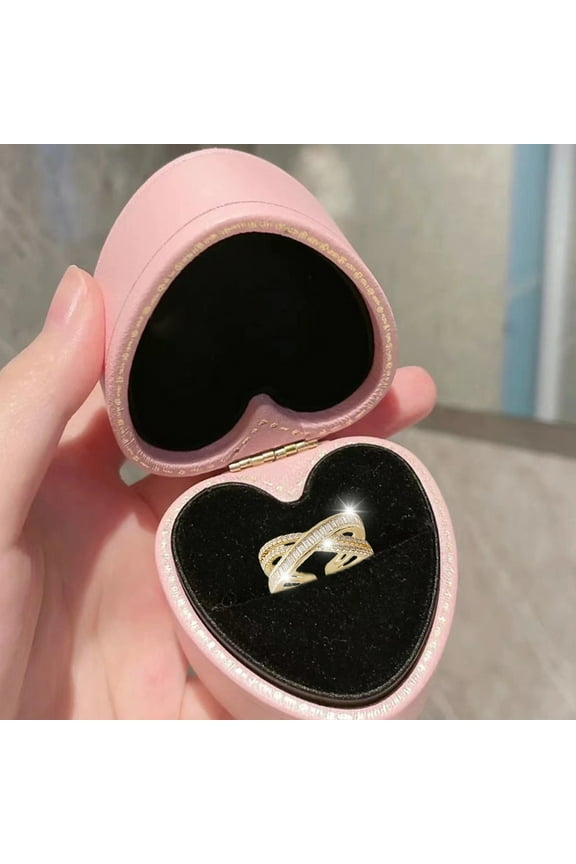 Wentin Reduced Rings Crossing Rhinestone Ring Adjustable Open Ring For Women Diamond Wedding Ring Engagement Rings