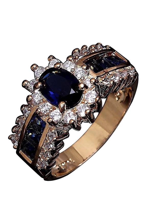 Wentin Reduced Rings Ladies Luxury Elegant Fashion Gold Rings Diamond Gemstone Rings Fashion Glamorous Accessories Women's Jewelry