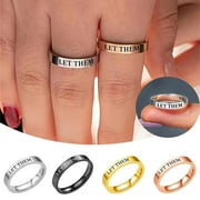 Wentin Rings Clearance! Let Them Ring Let Them Stainless Steel Engraved Ring To Sorority Sisters Best Friends Inspirational Friendship Ring Motivational Friendship Jewelry Gift