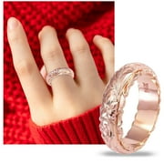 Wentin Rings Clearance! Rose Gold Ring Elegant Wedding Gold And Engraved Flower Ring