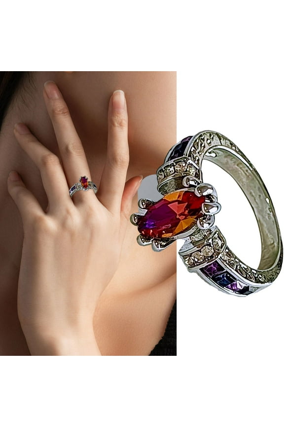 Wentin Rings Clearance! Sterling Silver Ring For Women Birthstone Ring Engagement Ring For Women Anniversary Wedding Promise Ring