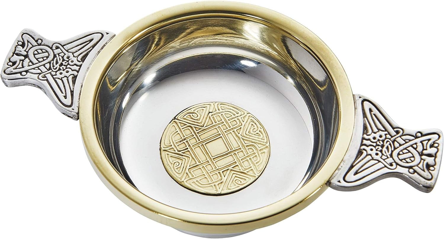 Wentworth Pewter Thistle Quaich - Small Scottish Whisky Tasting Bowl, Loving Cup, Handcrafted In UK